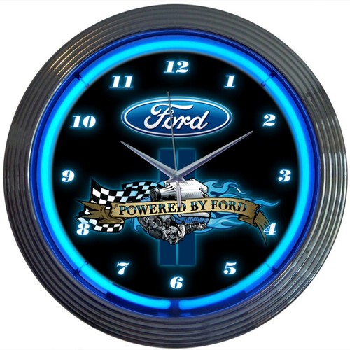 Powered ford logo blue - by, neon